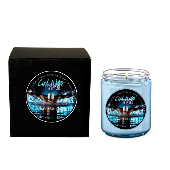 COOL WATER TYPE Single Wick Candle - Picture 1 of 3